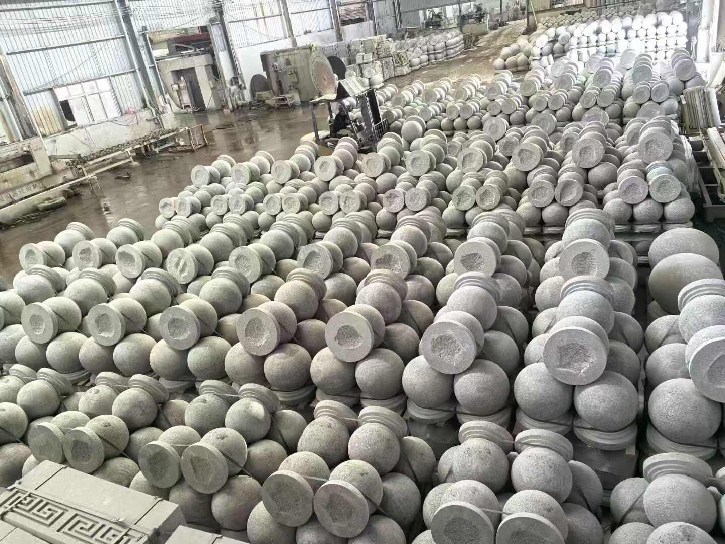 青岛芝麻白圆球 石球 挡车球